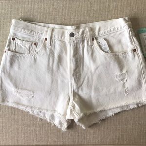 Levi’s Premium 501 Distressed Fray Hem Shorts